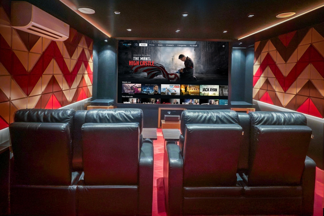 Luxury home theatre acoustics engineered by Sygnus Technologies